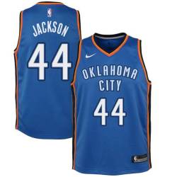 Blue Justin Jackson Thunder #44 Twill Basketball Jersey