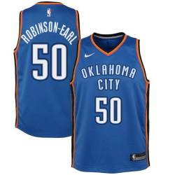 Blue Jeremiah Robinson-Earl Thunder #50 Twill Basketball Jersey