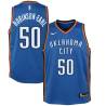 Blue Jeremiah Robinson-Earl Thunder #50 Twill Basketball Jersey