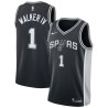 Black Lonnie Walker IV Spurs #1 Twill Basketball Jersey