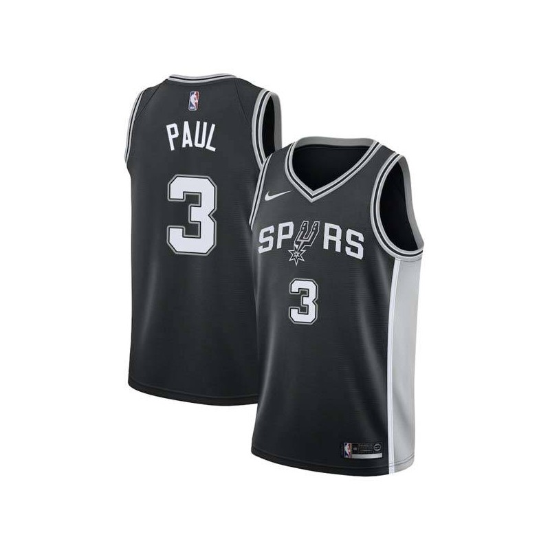 Black Brandon Paul Spurs #3 Twill Basketball Jersey