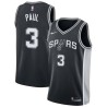 Black Brandon Paul Spurs #3 Twill Basketball Jersey