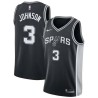 Black Keldon Johnson Spurs #3 Twill Basketball Jersey