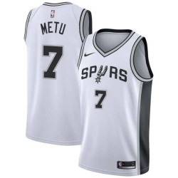 White Chimezie Metu Spurs #7 Twill Basketball Jersey