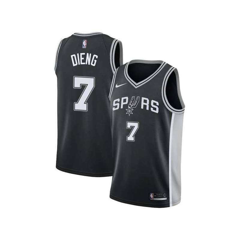 Black Gorgui Dieng Spurs #7 Twill Basketball Jersey