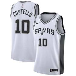 White Matt Costello Spurs #10 Twill Basketball Jersey