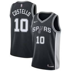 Black Matt Costello Spurs #10 Twill Basketball Jersey