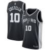 Black Matt Costello Spurs #10 Twill Basketball Jersey