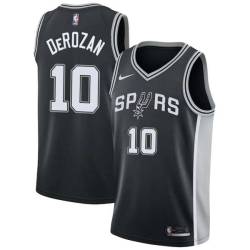 Black DeMar DeRozan Spurs #10 Twill Basketball Jersey