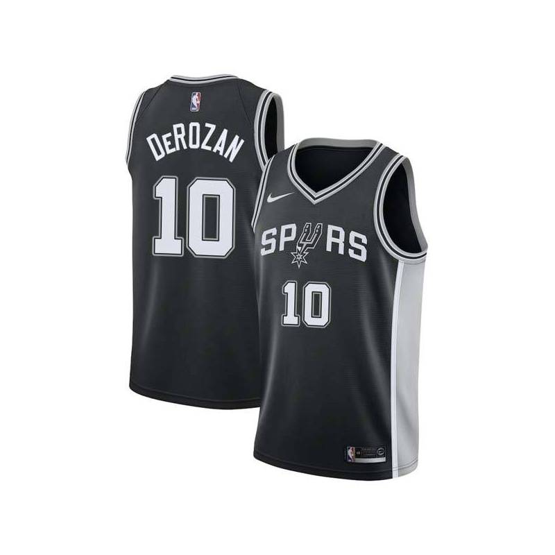 Black DeMar DeRozan Spurs #10 Twill Basketball Jersey