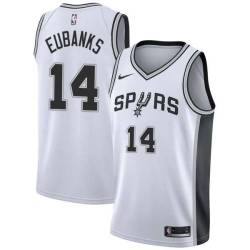 White Drew Eubanks Spurs #14 Twill Basketball Jersey