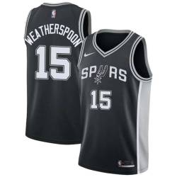 Black Quinndary Weatherspoon Spurs #15 Twill Basketball Jersey