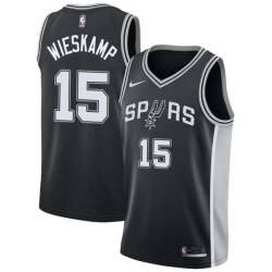 Black Joe Wieskamp Spurs #15 Twill Basketball Jersey