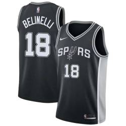 Black Marco Belinelli Spurs #18 Twill Basketball Jersey