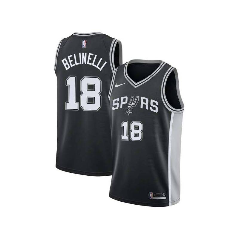 Black Marco Belinelli Spurs #18 Twill Basketball Jersey