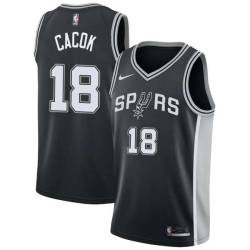 Black Devontae Cacok Spurs #18 Twill Basketball Jersey