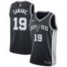 Black Luka Samanic Spurs #19 Twill Basketball Jersey