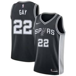 Black Rudy Gay Spurs #22 Twill Basketball Jersey