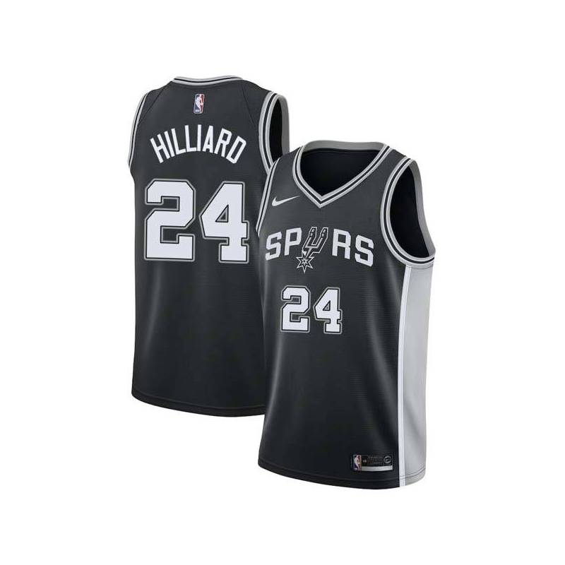 Black Darrun Hilliard Spurs #24 Twill Basketball Jersey