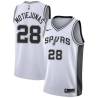 White Donatas Motiejunas Spurs #28 Twill Basketball Jersey