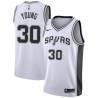 White Thaddeus Young Spurs #30 Twill Basketball Jersey