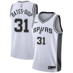 White Keita Bates-Diop Spurs #31 Twill Basketball Jersey