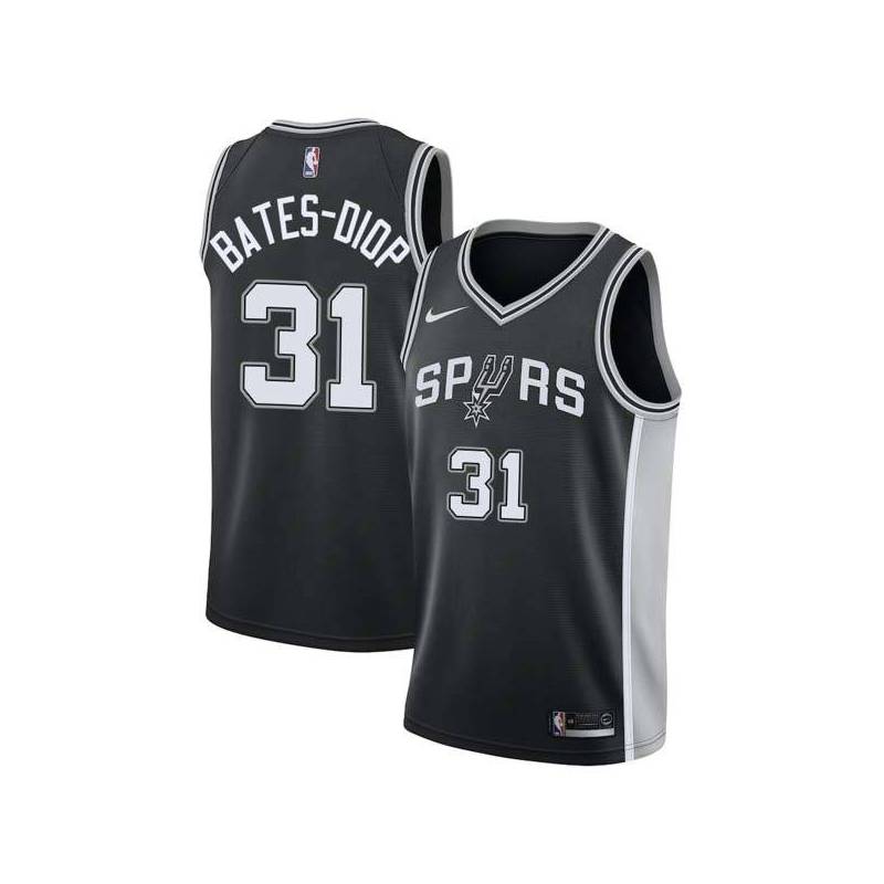 Black Keita Bates-Diop Spurs #31 Twill Basketball Jersey