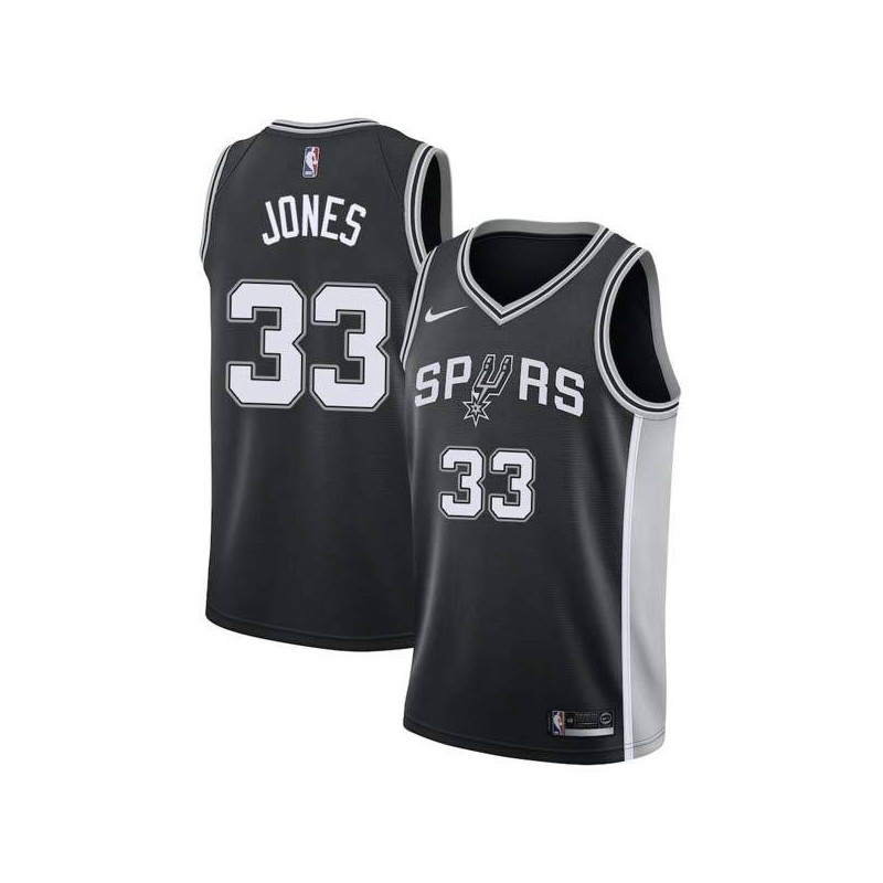 Black Tre Jones Spurs #33 Twill Basketball Jersey