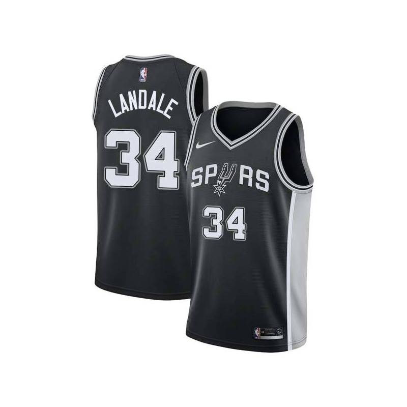 Black Jock Landale Spurs #34 Twill Basketball Jersey