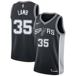 Black Anthony Lamb Spurs #35 Twill Basketball Jersey