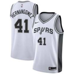 White Juancho Hernangomez Spurs #41 Twill Basketball Jersey