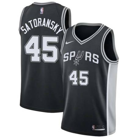 Black Tomas Satoransky Spurs #45 Twill Basketball Jersey