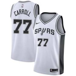 White DeMarre Carroll Spurs #77 Twill Basketball Jersey