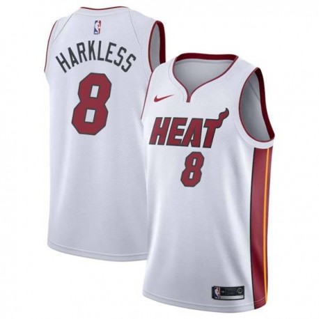 White Maurice Harkless Heat #8 Twill Basketball Jersey