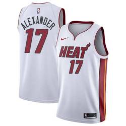 White Kyle Alexander Heat #17 Twill Basketball Jersey