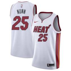 White Kendrick Nunn Heat #25 Twill Basketball Jersey