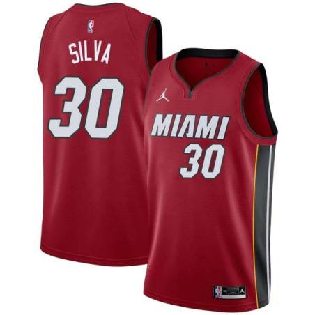 Red Chris Silva Heat #30 Twill Basketball Jersey
