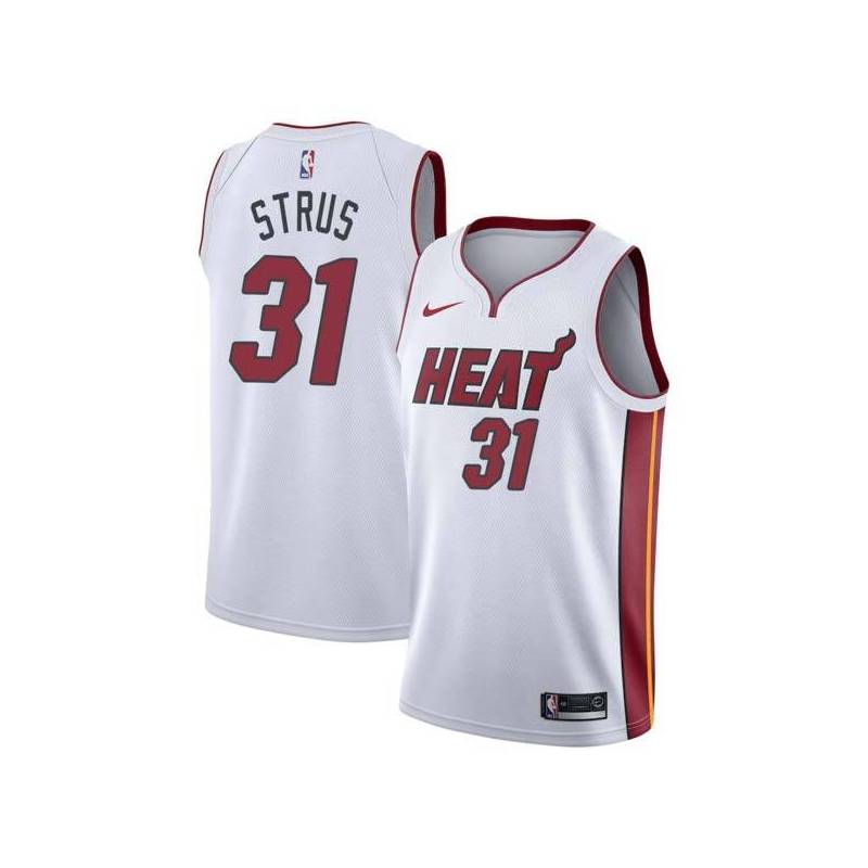 White Max Strus Heat #31 Twill Basketball Jersey