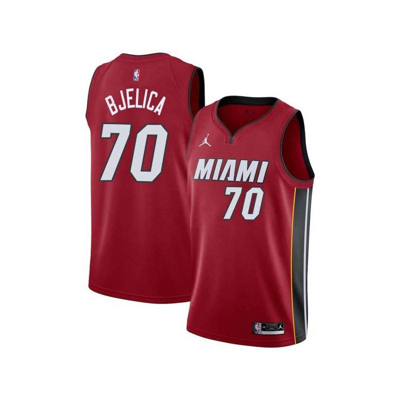 Red Nemanja Bjelica Heat #70 Twill Basketball Jersey