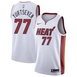 White Omer Yurtseven Heat #77 Twill Basketball Jersey