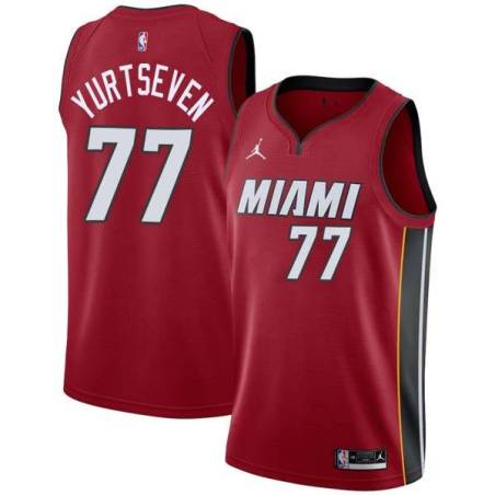 Red Omer Yurtseven Heat #77 Twill Basketball Jersey
