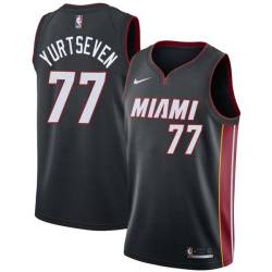 Black Omer Yurtseven Heat #77 Twill Basketball Jersey