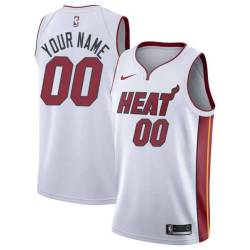 White Customized Miami Heat Twill Basketball Jersey