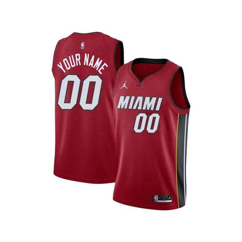 Red Customized Miami Heat Twill Basketball Jersey