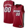Red Customized Miami Heat Twill Basketball Jersey