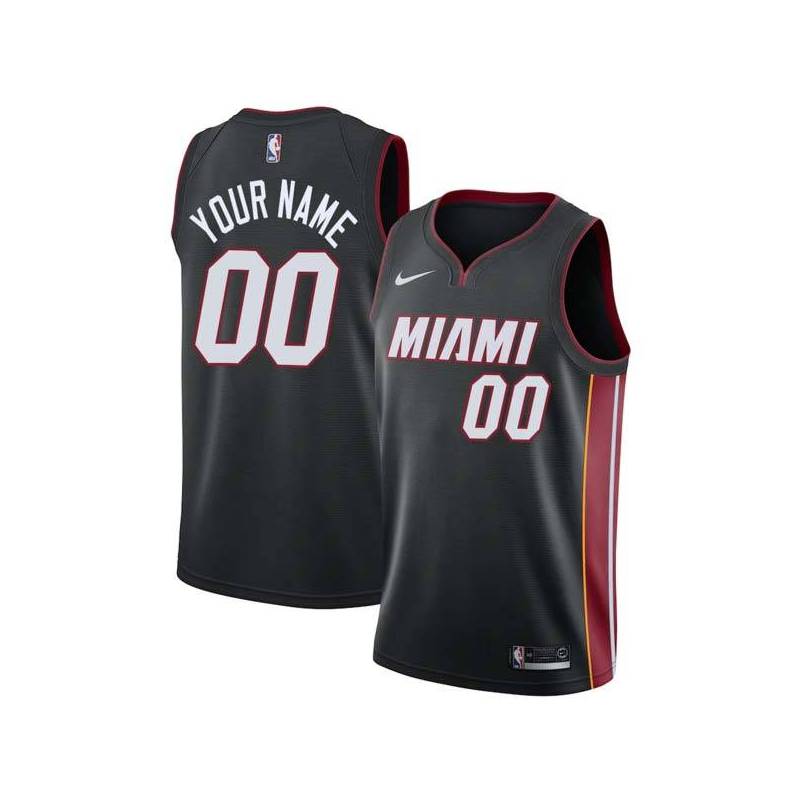 Black Customized Miami Heat Twill Basketball Jersey