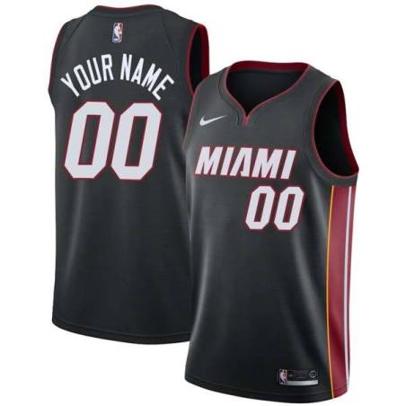 Black Customized Miami Heat Twill Basketball Jersey