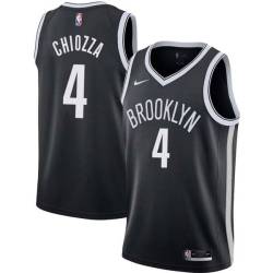 Black Chris Chiozza Nets #4 Twill Basketball Jersey