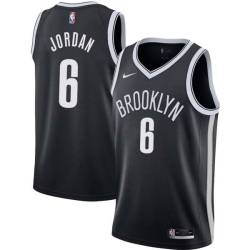 White DeAndre Jordan Nets #6 Twill Basketball Jersey