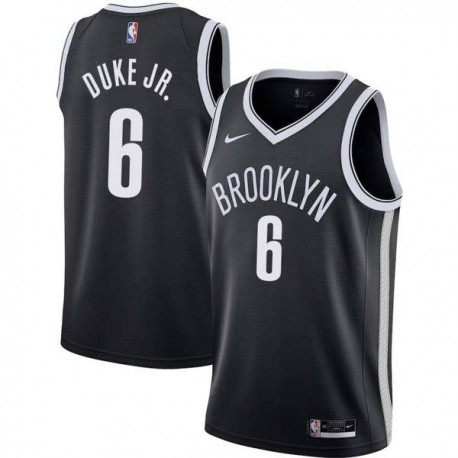 Black David Duke Jr. Nets #6 Twill Basketball Jersey